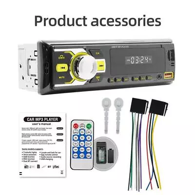 USB MP3 Music AUX Radio Media Voice Assistant Single DIN Car Stereo Bluetooth • $56.01