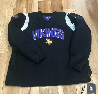 Nike Minnesota Vikings Sideline Coaches Pullover Nylon Black Jacket Men's MEDIUM • $39.99
