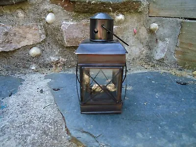 Ships Lamp Rectangular Metal Lantern - Port Starboard Masthead Garden Tea Light • $11.19