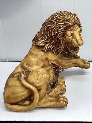 Vintage Large Sitting Lion Chalkware Statue By Marwal Ind. Inc.  RARE! • $299.99