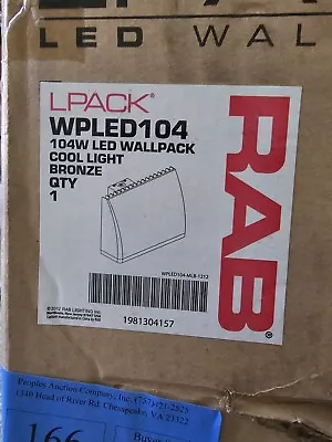 RAB Lighting WPLED 104w LED Wallpack Cool Light • $250