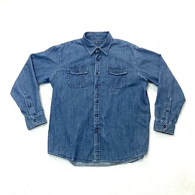 $24.99 • Buy Vintage Arrow Mens XL Denim Chambray Button Up Shirt Single Stitch Pockets L/S