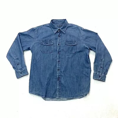 $24.99 • Buy Vintage Arrow Mens XL Denim Chambray Button Up Shirt Single Stitch Pockets L/S