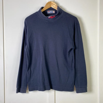 £25 • Buy Fila Roll Neck Top Long Sleeve Blue Large