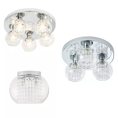 Litecraft Seren Ceiling Light Bathroom Flush With 2 Colour Shade - Chrome        • £68.99