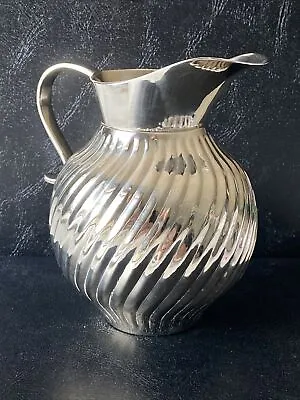 Water Pitcher Vase Silver-tone  Swirl Decor (3.75 Cups) • $24.32