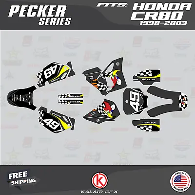 Graphics Kit For Honda CR80 (1998-2003) CR 80 Pecker-Smoke • $65.99