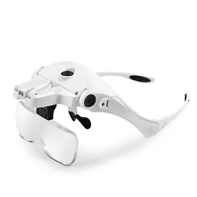 Head Mount Magnifier W/ Led Lighting Head Lamp Magnifying Lens Glasses W/ Light • $22.99
