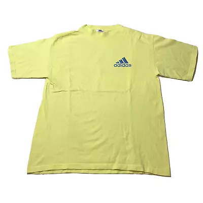 Vintage Adidas Shirt Mens M Yellow Logo Graphic USA Tee 90s • $0.99