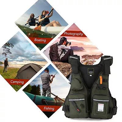 £26.99 • Buy Multi-Pockets Fly Fishing Jacket Buoyancy Vest For Kayaking Sailing Boating K0K1