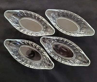 Vintage Set Of 4 Thick Glass Banana Split Boat Bowls Ice Cream Sundae Dishes • $17.99