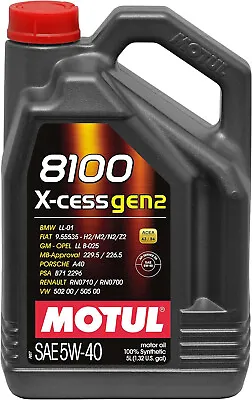 Motul Fully Synthetic Engine Motor Oil 8100 X-CESS 5W40 5L • $44.50