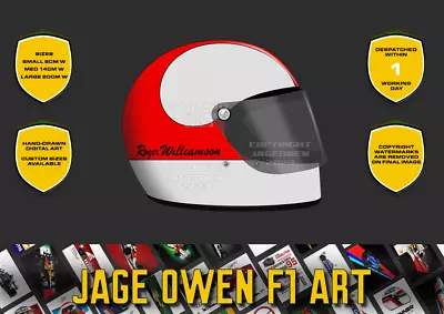 X2 Roger Williamson F1 Helmet Stickers Vinyl 1973 March F1 - Scuderia GP • £5.49