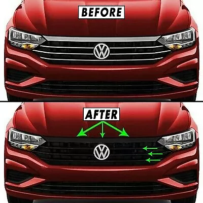 Chrome Delete Blackout Overlay For 2019-21 Volkswagen Jetta MK7 Front Grill • $39.95