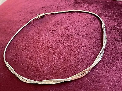 835 Silver Gilt Collar Necklace Box Engraved Woven Italian Jewellery Hallmarked • £19.99