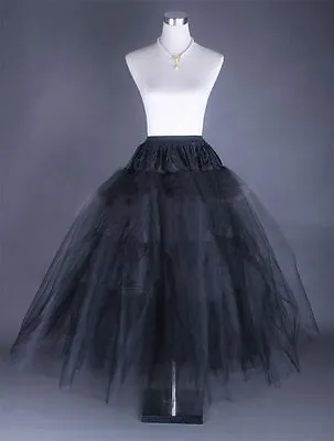 £18.37 • Buy RULTA Black 3 Layer Tulle No Hoop Wedding Dress Petticoat Underskirt CrinolineQY