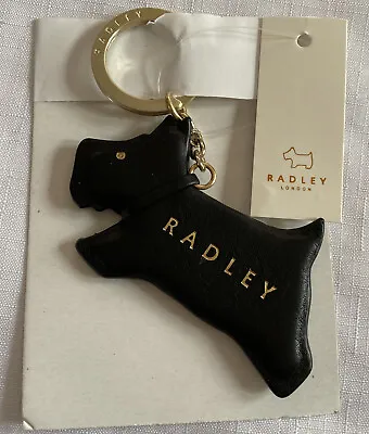 £14.99 • Buy Radley ‘Jump’ Leather Keyring Black New Scottie Dog