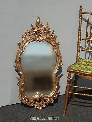 Vintage French Country Syroco Gold Wall Mantle Mirror Made In USA Rococo • $395