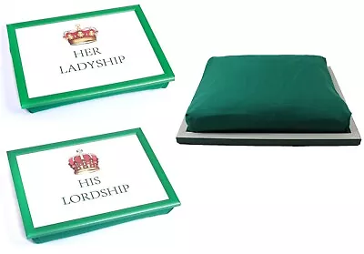 Lap Tray Serving Bean Bag TV Bed Soft Cushion Padded His Lordship & Her Ladyship • £10.90