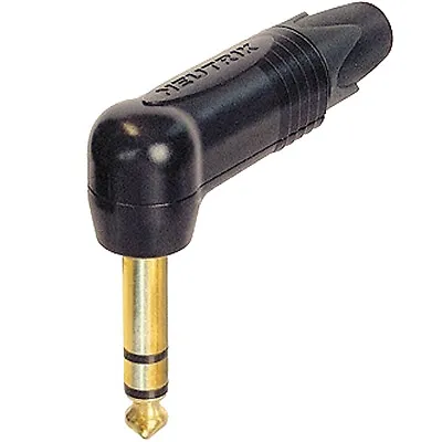 £8 • Buy Stereo Jack Plug  Right Angled Neutrik NP3RX-B TRS 6.35mm 1/4 Gold Contact