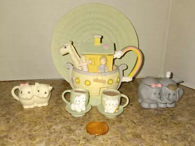 Vintage Enesco Precious Moments Noah's Ark Mini Tea Set 1996 Elephants Pig Lambs • $22.50