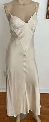 Giammi Versace Vintage 1996 Embroidered  Slip Silk Dress 42/6 • $1200