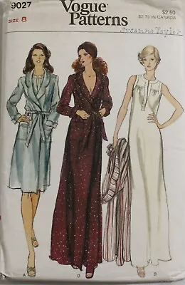 Uncut Vintage Vogue Pattern #9027 Misses’ Robe And Gown Size 8 • $8