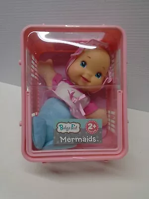 Baby's First Mermaid Soft Doll 9” Soft Body Hard Face Pink Crate NEW • $19.19