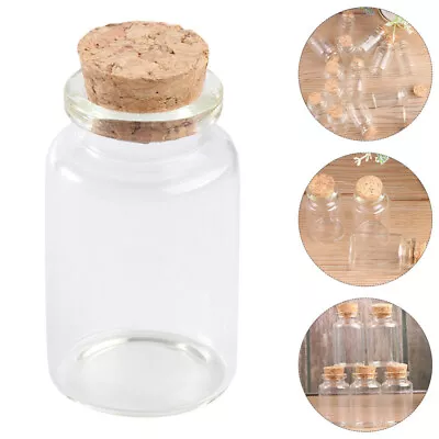 6 Mini Glass Bottles With Cork Stoppers For DIY Crafts And Favors-ME • £15.48