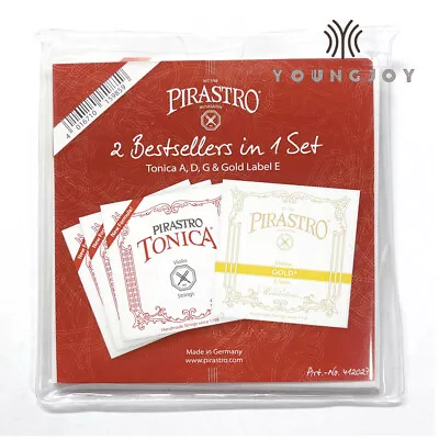 Pirastro Tonica Violin String 2 Bestsellers In 1 Set With Gold Label E Ball End • $40