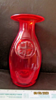 £20 • Buy Dartington Glass Red Union Flag/Jack Bottle Vase 22.5cm High 2012 Superb