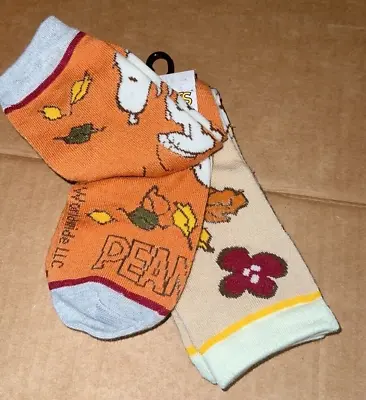 PEANUTS SNOOPY FALL WOMENS Crew Socks 2 Pack New • $11.16