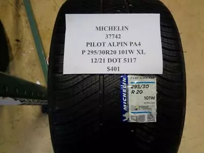 1 New Michelin Pilot Alpin Pa4 P 295 30 20 101w Xl Tire 37742 Q2 • $313.56