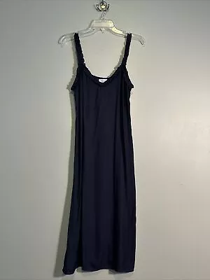 Moodie Navy Slip Dress Size Medium Spaghetti Strap Silky Feel • $15