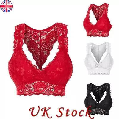 £6.89 • Buy Women Lace Halter Neck Push Up Bralette Tops Crop Bra Cami Bustier Bralet UK