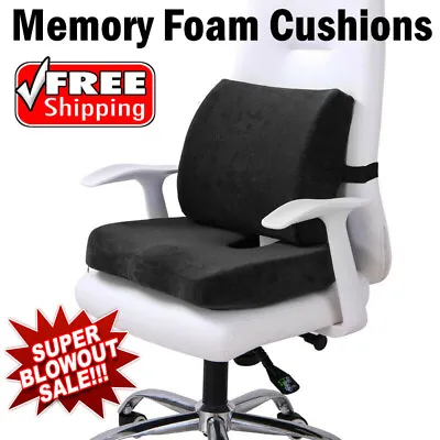$18.99 • Buy Coccyx Orthopedic Memory Foam Seat Cushion Back Cushion Pain Relief Chair Pillow