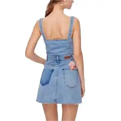 Miss Sixty Holden Ice Cream Button Up Raw Hem Pocketed Denim Dress EUR XS CAN S • $89