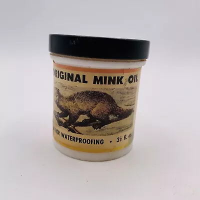 Vintage Original Mink Oil Leather Waterproofing 3.5 Oz 35% Full Genuine Mink Oil • $30.99