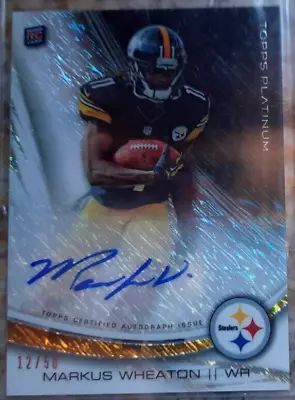 2013 Topps Platinum Markus Wheaton Frost Prism Refractor Auto-12/50-steelers • $5