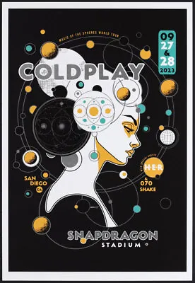 Scrojo Coldplay H.E.R. 9/27/2023 9/28 Snapdragon San Diego Poster 070 Shake Her • $84.92