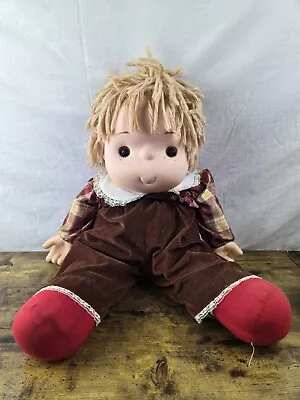 Vintage Large J Shin Ice Cream Doll With Brown Overalls W/Cone 1980 Yarn Hair • $30