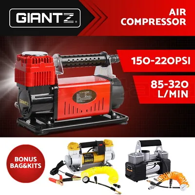 12V Air Compressor Car Portable Cordless Tyre Deflator Inflator Pump 4X4 Giantz • $145.95