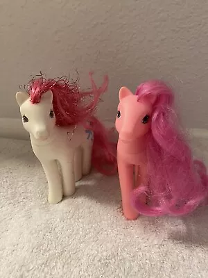 My Little Pony MLP G1 Vintage Lovin' Kisses Rosy Love Lot Of 2 Sweetheart Ponies • $24