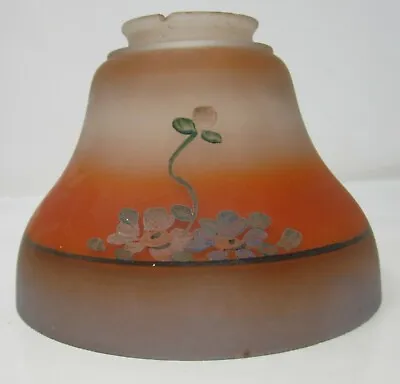 Hand-Painted Glass Shade 1910's 2.25  Fitter Green Orange & Black Antique • $9.50