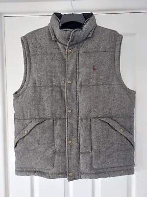 Jack Wills Men’s Tweed Quilted Puffer Gilet XL Grey • £24.99