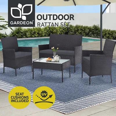 $285.95 • Buy Gardeon 4 PCS Outdoor Furniture Lounge Setting Table Chairs Patio Dining Set