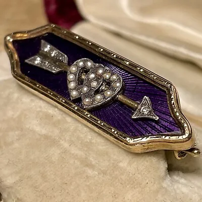 Antique FABERGE Brooch. Gold 56 Enamel. H. Wingstrom. St.Petersburg 1903 • $3110