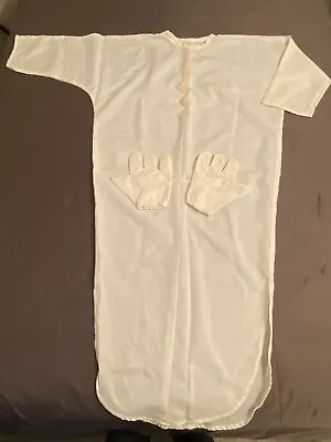 Vintage White Nightshirt Night Dress Gown Four Fingers Gloves • $40