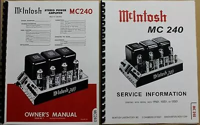 *usa* Ultimate Mcintosh Mc240 Owner's / Maintenance / Service Manuals • $33