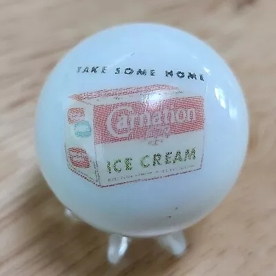 CARNATION ICE CREAM ADVERTISING DAIRY COLLECTOR MARBLE 1  SHOOTER Sz- STAND MILK • $2.99